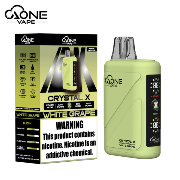AONE Crystal X 水晶 2 代｜12000 口大容量一次性電子煙 內部升級版
